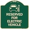 Signmission Reserved for Electric Vehicle W/ Graphic Heavy-Gauge Aluminum Sign, 18" x 18", G-1818-23209 A-DES-G-1818-23209 - alternate 1